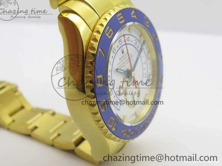 Best AAA Replica Sites Edition 3577 Bracelet II YG On YachtMaster YG Cozy 116688 Ceramic Bezel Best A White 1:1 Blue Dial JF 1224